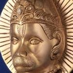 Pure Brass Lord Hanuman Face Wall Hanging 7" | Auspicious Divine Blessings | Superfine Finish | Intricate Craftsmanship | 1.44 kg Elegant Home Decor